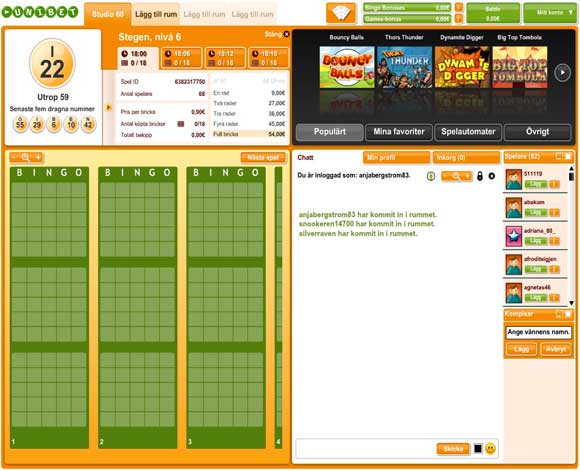 Unibet gratis bingo
